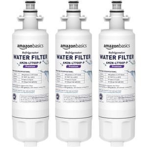 Amazon Basics Replacement LG LT700P Refrigerator Water Filter Cartridge - Pack of 3, Premium Filtration