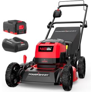 PowerSmart 17" Electric Lawn Mower 40V Cordless Mower, 3-in-1 Brushless Push Lawn Mower with 4.0Ah Battery & Charger, Lightweight, Foldable Handles