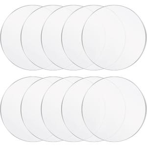 Yalikop 10 Pcs 8 Inch Acrylic Circle Blanks Clear Disc Round Transparent Acrylic Coasters Ornament Clear Circles Disc Blank Bulk for Cake Disk Table Top DIY Crafts Art Projects Suplies