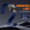 SNBLK Magnetic Watchband Compatible with iWatch Bands Men 44mm 45mm 46mm 49mm 42mm Women, Silicone Sport Strap Strong Adjustable Magnet for Apple Watch Series 11 ULTRA 2 SE 10 9 8 7 6 5 4, Navy Blue