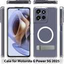 Magnetic Case for Motorola Moto G Power 2025, [Compatible with MagSafe] Built-in Flat Metal Kickstand, Thicken Bumper Frame Military Grade Protection Phone Cover for Moto G Power 5G 2025 (Clear)