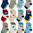 RATIVE Non Skid Anti Slip Crew Socks With Grips for Baby Infant Toddlers Kids Boys