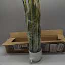 Hollyone Artificial Snake Plant Potted, 28 Inch Faux Sansevieria Trifasciata Plants Large Tall Tropical Fake Snake Plants Tree in White Pots for Home Office Room Patio Garden Indoor Outdoor Decor