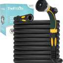 TheFitLife Garden Flexible Hose - Heavy Duty Kink Resistant Water Hose with Soft Grip Handle and 8 Function Nozzle, Durable, Strength and Leak Proof Hose for Gardening, Outdoor, Yard (50ft)
