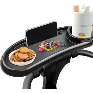3-in-1 Universal Baby Stroller Snack Tray Accessory, with Phone Holder and Cup Holder, Detachable Baby Travel Equipment Accessories