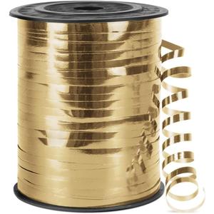 500 Yards Metallic Shiny Curling Ribbon with Spool, 1/5" Curly Ribbons - Perfect for Gift Wrapping, Florist Flowers, Birthday Party Decorations, and Balloon String Ribbon in Champagne Gold