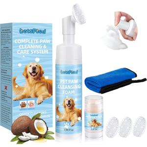 Dog Paw Cleaner Kit with Balm, Towel & 3 Soft Silicone Brushes