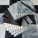 16 Piece Carpet Squares Puzzle Mat 49" x 49" Plush Interlocking Carpet Tiles, Foam Floor Tiles for Baby Play Mat - Kids Soft Play Mats Anti Slip Jigsaw Flooring Playmat Playroom Rug (Black,Gray,White)