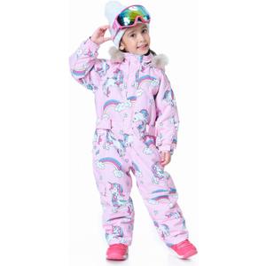 Kids Girls Boys Waterproof Colorful One Piece Snowsuits Coveralls Ski Suits Jackets Winter Jumpsuits (7 Years, Unicorn)