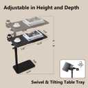 Pneumatic Swivel Table for Recliner, TV Tray, Black