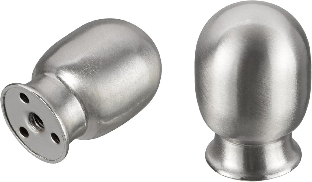 Aspen Creative 24032-12, Egg Shaped Finial for Lamp Shade, Steel in Brushed Nickel Finish, 1-7/8" Height (2 Pack)