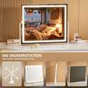 Vanity Mirror with Lights, 34'' x 26'' Lighted Makeup Mirror, Touch Screen with 3-Color Lighting, Dimmable for Vanity Desk Tabletop Square White