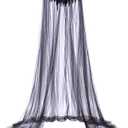 CosplayDiy Adult Gothic Feathered Witch Vampire Cape Evil Queen Cosplay Feather Collar Cape Steampunk Cloak (Black)