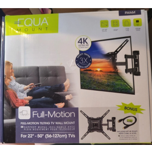 EQUA Mount TV Wall Mount for Most 26-60 Inch TVs, Swivel and Tilt Full Motion TV Mount with Single Stud Perfect Center Design, Wall Mount Bracket Max VESA 400x400mm, Corner Mount Holds up to 77 lbs.