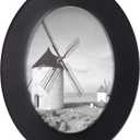 Malden International Designs Classic Oval Black Wood Picture Frame, 5x7, Black