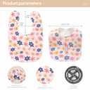 lazyrhino 8 Pack Baby Bibs Unisex Adjustable with Snaps Ultra Soft Absorbent Drooling Teething for Boys and Girls (pink-fg-6pcs)