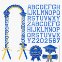  Graduation Leis 2025 Graduation Ribbon Lei Necklace Decorations with Letter Wooden Pattern for Student