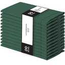 Dine n Decor Set of 12 Hemstitch Cloth Dinner Napkins 100% Cotton- Soft Durable Washable - Ideal for Events Wedding Christmas Easter- Perfect Everyday Use Table Linen Cloth Napkins 18x18 Forest Green