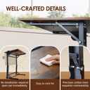 Extra Wide C-Shaped Folding TV Tray Table – Portable Laptop Desk with Cup Holder & Device Slots, No Assembly Rustic Wood Couch End Table for Bed, Sofa or Working, 23.23 x 15.35 x 26.77 inches