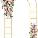 U-Shaped Metal Arched Flower Rack Perfect for Wedding Decorations and Celebrations 7.2 x 4.2 FT Wedding Arch Frame for Birthdays, Parties, and More (Gold)