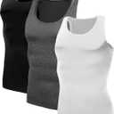 NELEUS Men's 3 Pack Dry Fit Compression Tank Top (X-Large, 802# 3 Pack:black/Grey/White)