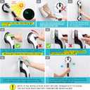 TAILI Shower Grab Bar Glow in The Dark, 2 Pack 16.8 in Grab Bars for Bathtubs and Showers, Shower Handle Shower Rail for Seniors and Elderly,Bathroom Safety Grip Removable No Drilling Waterproof Black