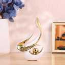 Gold Living Room Decor Table,Sculptures Home Decor,Modern Abstract Art,Dinner Table Centerpiece Decor,Ceramic Statue and Figurines Decorations Accent,Adorno para Mesa Comedor (White Gold)