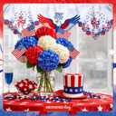 Embroidered Patriotic 250 Anniversary Kitchen Curtain Valance 58 x 14 Inch 4th of July 250 Years of Freedom Red White Blue Eagle Window Treatment Valance Curtain for Independence Day