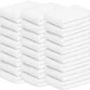 Looperry White Terry Cloth Rags (24 Pack) 13"x13" Inches Commercial Grade Dish Cloth Multipurpose Cleaning Rags for Housekeeping, Car Wash. Absorbent & Reusable Bar Mop Towels for Kitchen Cotton