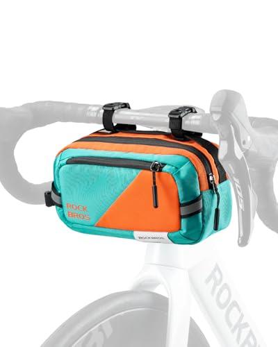 ROCKBROS Bike Handlebar Bag Large Capacity Bicycle Handle Bar Bag Quick Release Bike Front Bag Bike bag with Shoulder Strap Cycling Accessories for Men Women