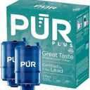 PUR PLUS Faucet Mount Replacement Filter 2-Pack, Genuine PUR Filter, 3-in-1 Powerful, Natural Mineral Filtration, Lead Removal, 6-Month Value, Blue (RF99992)