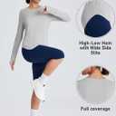 Women's Rash Guard Long Sleeve UV Sun Protection Shirts with Thin Hoodie UPF 50+ Lightweight SPF Tops for Hiking (Gray, XXL)