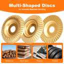 3Pcs Angle Grinder Wood Carving Disc, 4" Angle Grinder Attachments, Stump Grinder Tool Grinding Wheel Cutting Disc