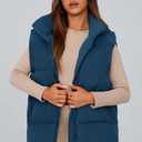 PRETTYGARDEN Women's Puffer Jacket Vests 2026 Fall Casual Sleeveless Stand Collar Zip Up Coats Warm Winter Outerwear (Dark Blue,Large) (Blue)
