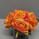 Fule Artificial Velvet Rose Flower Centerpiece Arrangement in vase for Home Wedding Decoration (Orange)