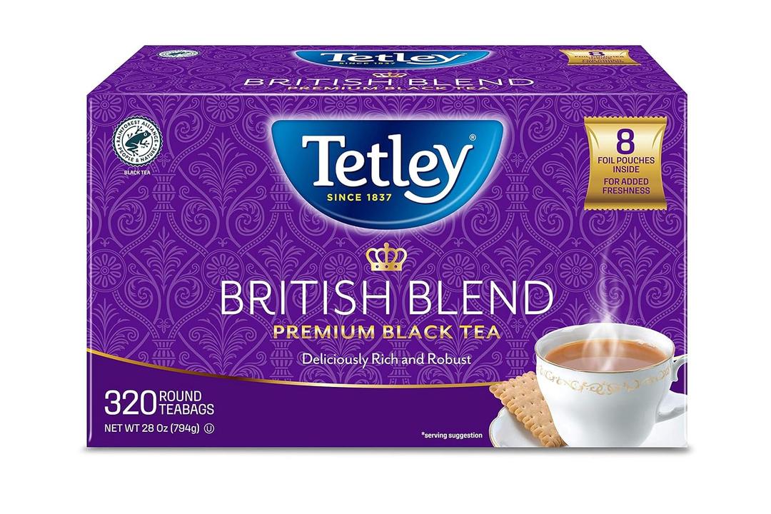Tetley British Blend Premium Black Tea, 320 Teabags, Rainforest Alliance Certified (EXP 04/21/27)