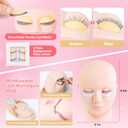 VISCOO Upgraded Eyelash Extension Kit for Beginners, Lash Extension Kit with Mannequin Head, Eye Model with Replacement False Lashes,Lash Starter Kit with Fan,Extension Glue and Remover for Training