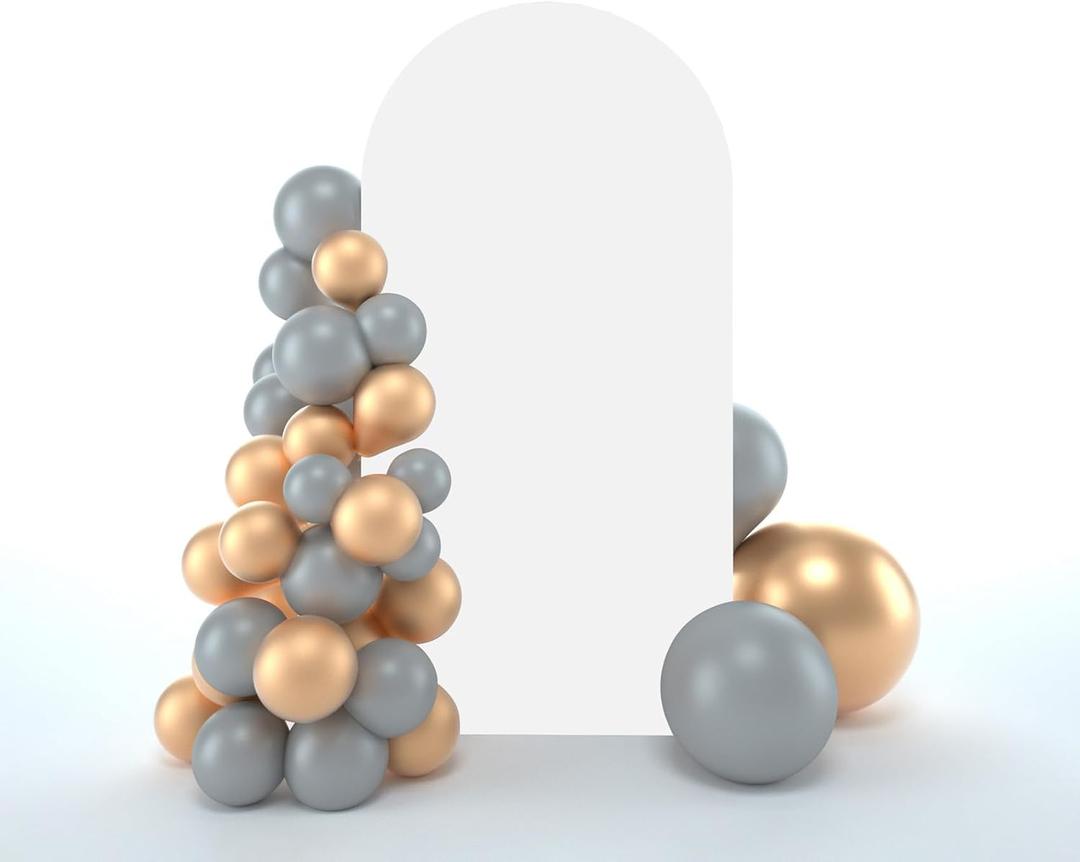 bricia Wedding Arch Backdrop Stand Cover, 6FT Double Sided Stretchy Arch Cover Fitted Wedding Birthday Party Banquet Decoration (White 72''Lx31.2''W)