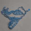 Lilosy Sexy Underwire Cute Push Up Strappy Embroidered Mesh Sheer Lingerie Set See Through Panty Bra S