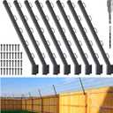 8-Pack Angle 25 Fence Post Extender, 31" Fence Barbed Wire Extend Armfor Outdoor Fences to Increase Height, Protect Privacy and Pets Jumping Off (8, 31in-25Angles - Wood Post)