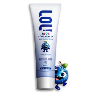 LOL Kids Toothpaste No Fluoride, Nano Hydroxyapatite Toothpaste, Probiotics, Xylitol Tooth Paste Kids | Remineralizing | Natural | Plant-Based Foam | Pasta De Dientes para Nios (Blueberry 3.5oz) (3.5 Ounce (Pack of 1))