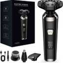 4-in-1 Electric Razor for Men, Magnetic Floating Heads, LED Display, IPX7 Waterproof, Travel Lock & Nose Trimmer - Complete Grooming Kit Gift Set