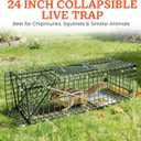HOMESTEAD 24 Inch Heavy Duty Collapsible Live Animal Trap - Trap for Squirrels, Chipmunks, Rabbits, Kittens, Foldable Steel Trap (24 Inch)