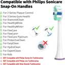 10pcs Replacement Toothbrush Heads for Philips Sonicare, End-Rounded Soft Bristles, Fits DiamondClean, 2 Series, ProtectiveClean, with Travel Caps