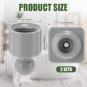 L Shape Shower Curtain Rod Holder - 25mm Angled Mount with Swivel Joints & Hardware Kit, Drilling Required (2, Grey)