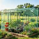 Crop Cages for Garden Plant, Plant Protection Tent with Zippered Door, Raised Bed Cover, Garden Bed Cover with Frame, Wind-Resistant Plant Cages for Outdoor Plants Vegetable Flower 130''*43''*71''