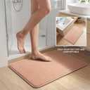 YIHOUSE Bathroom Rug Set 5 Piece, Memory Foam Pink Bath Mat Set Non-Slip Quick Dry Absorbent Bath Mats for Bathrooom