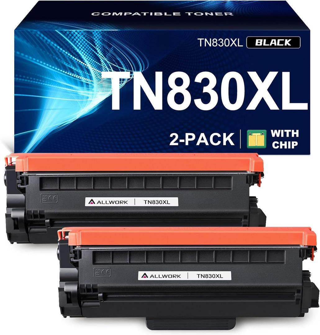 TN830XL Toner Cartridge Compatible Replacement for Brother DCP L2640DW L2647DW HL L2420DW L2460DW L2460DWXL L2465DW L2480DW L2865DW MFC L2820DW L2900DWXL L2980DW (2 Black)