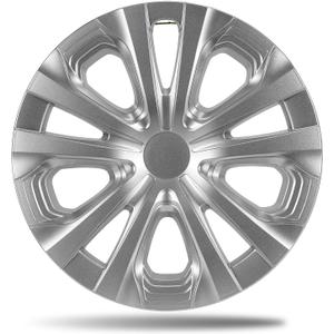15 Inch Gloss Silver Hubcaps for 2016-2022 Toyota Prius, 2017-2022 Prius Prime, 2020-2024 Corolla Hybrid LE, Fits OEM Alloy Wheel 42611-47441, Direct Replacement Wheel Covers, 4-Pack