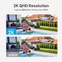yeewise WiFi6 Solar Security Cameras Wireless Outdoor, 2K QHD Home Security System, 4-Cam Kit, 2.4&5GHz WiFi, Color Night Vision, Local Storage, IP66 Weatherproof, Works with Alexa, No Monthly Fees